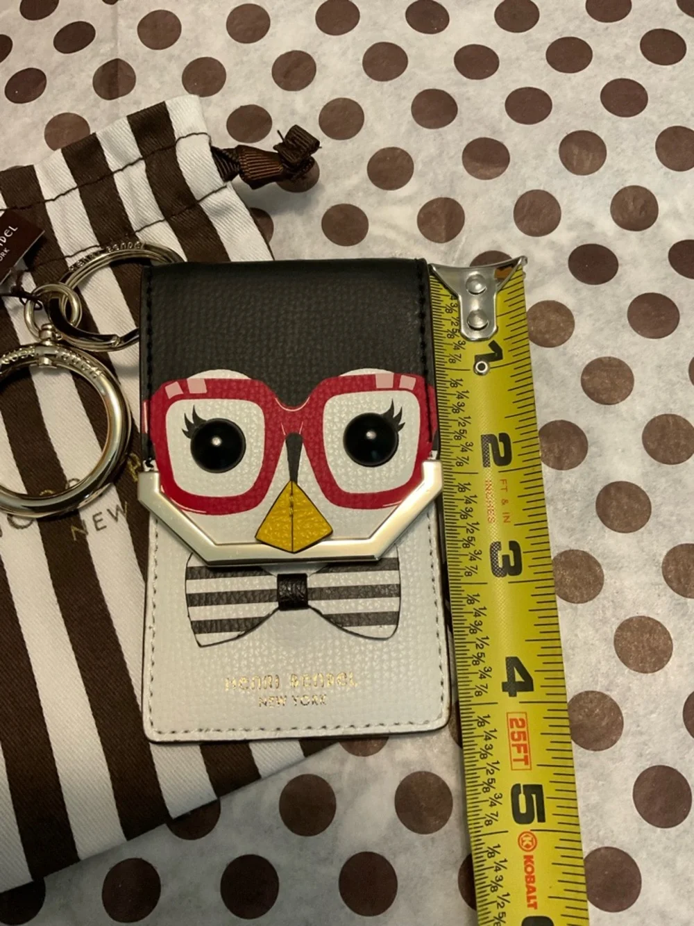 NWT Henri Bendel Quinn Card Case Holder Key Chain Purse Charm w Dust Bag